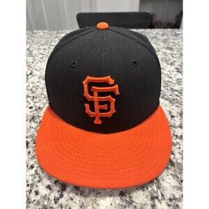 San Francisco Giants New Era Black Orange 59FIFTY Fitted Hat Mens 7 1/8